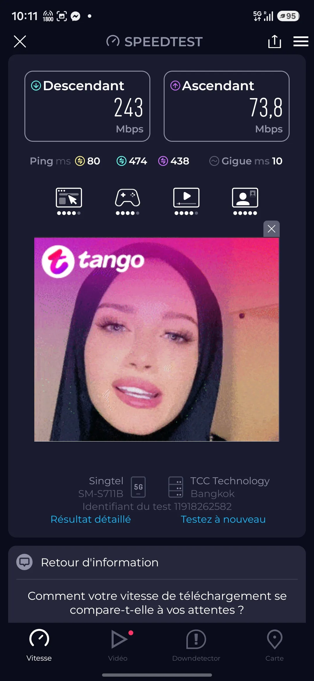Speedtest screenshot Bangkok bangrak