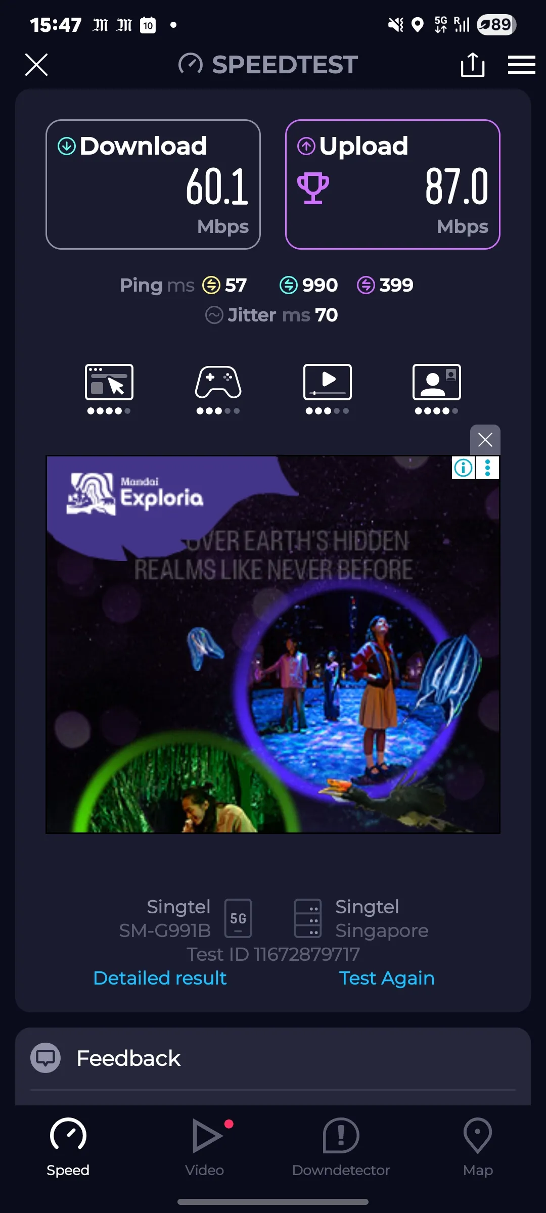 Speedtest screenshot Bangkok Central World (inside)