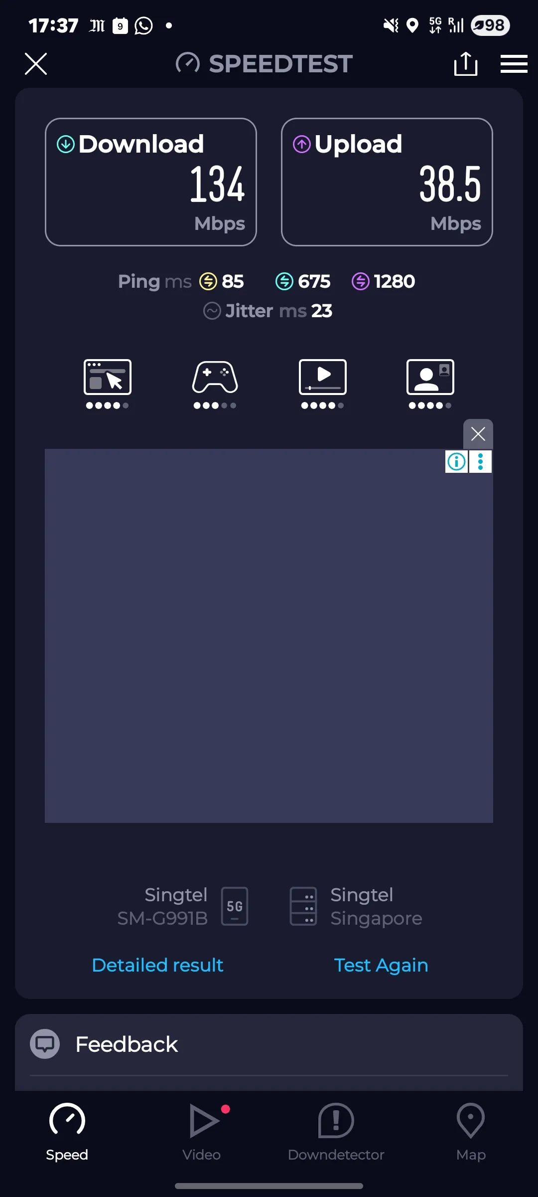 Speedtest screenshot Bangkok One Bangkok Lumphini