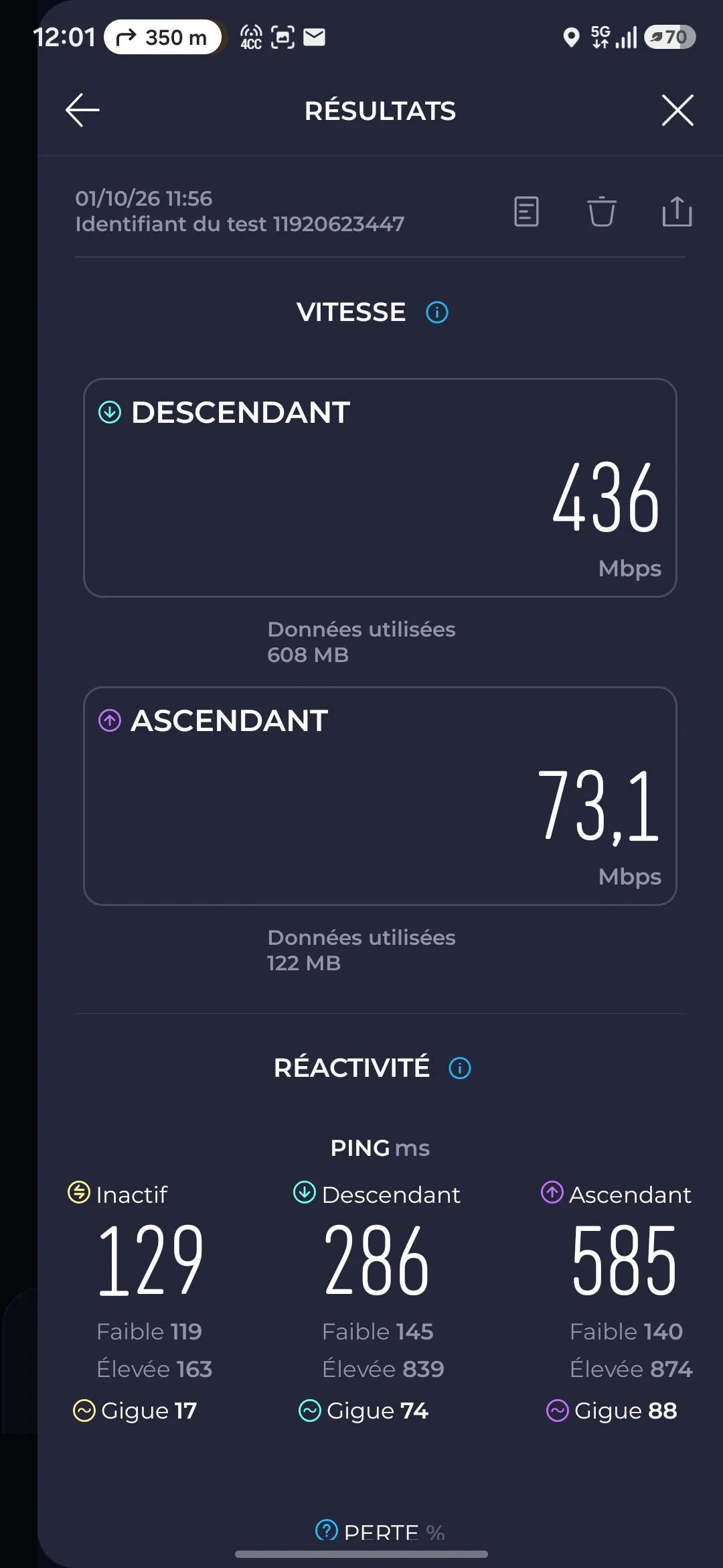 Speedtest screenshot Krabi