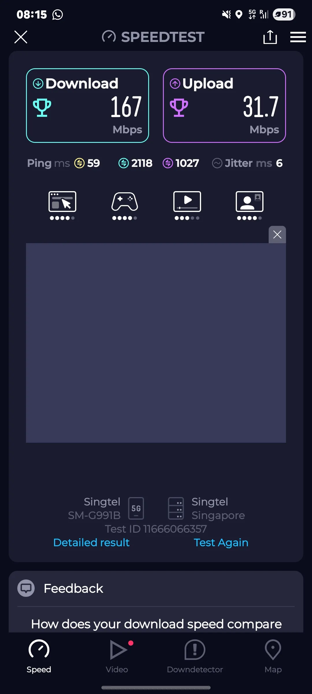 Speedtest screenshot Krabi Bus Station