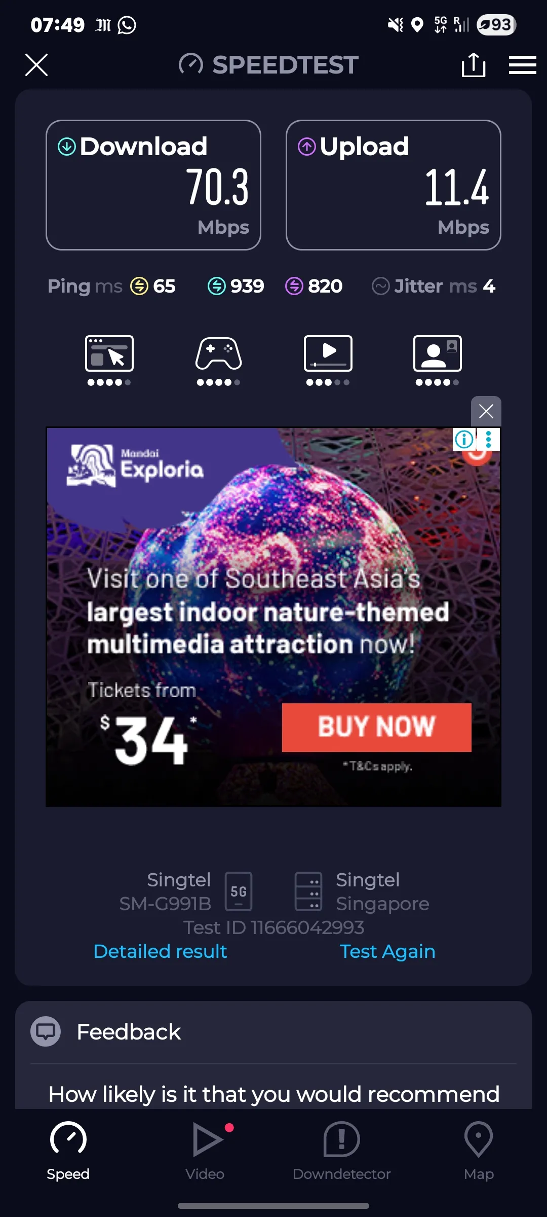 Speedtest screenshot Phuket Andaman Sea