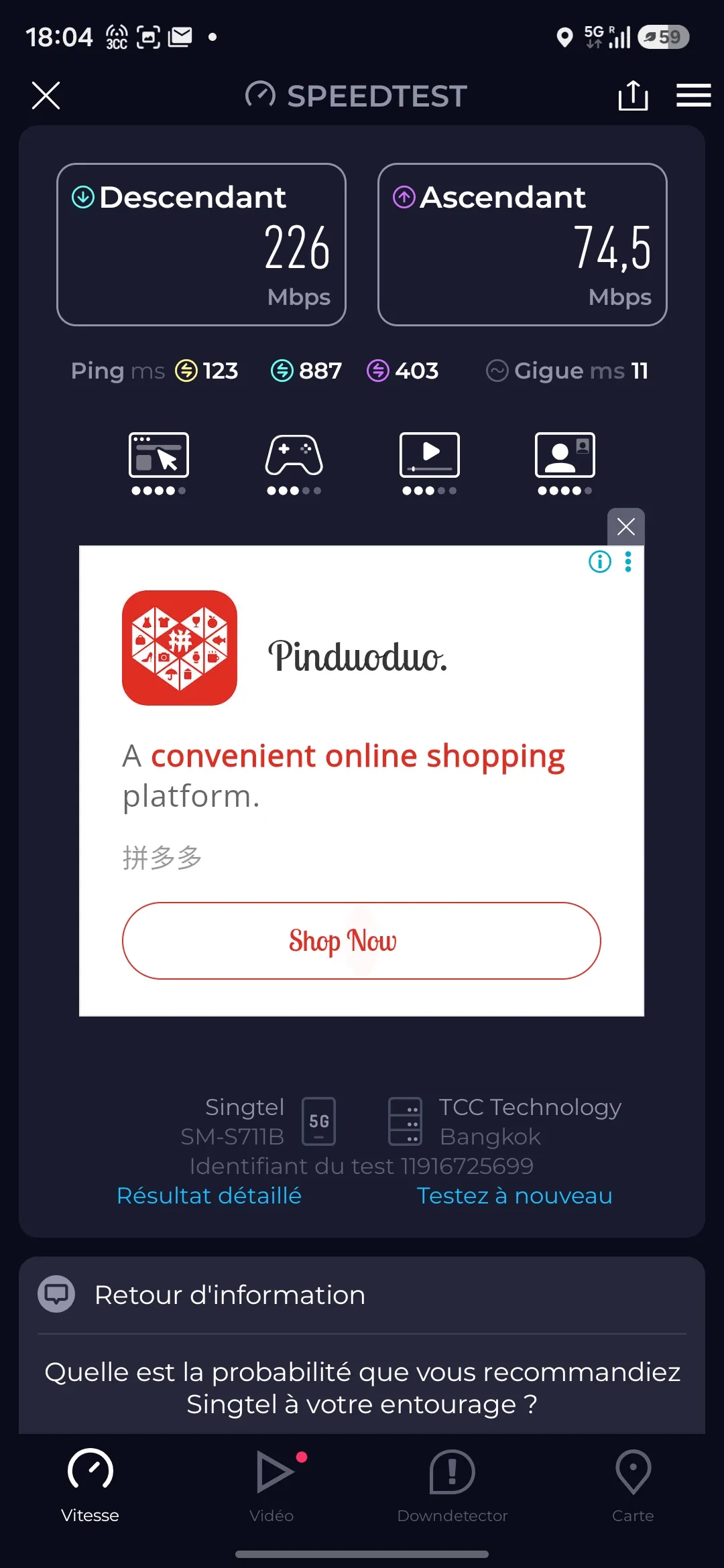Speedtest screenshot Phunpim